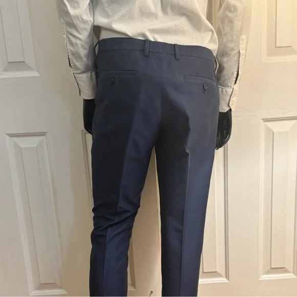 Zara Blue Slim Fit Suit Wide Lapel - Picture 6 of 6